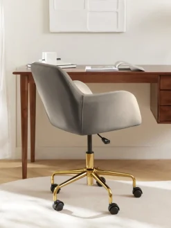 Silla de escritorio en terciopelo Lucie