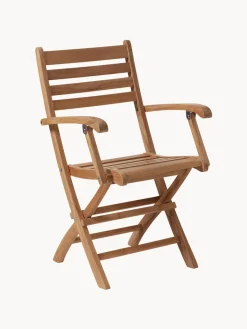 Silla de jardín de brazos de teca York, plegable