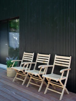 Silla de jardín de brazos de teca York, plegable