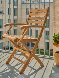 Silla de jardín de brazos de teca York, plegable