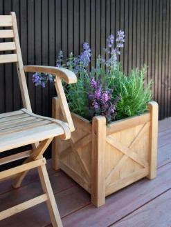 Silla de jardín de brazos de teca York, plegable