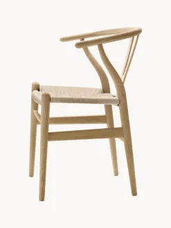 Silla de madera con asiento tejido a mano CH24 Wishbone Chair