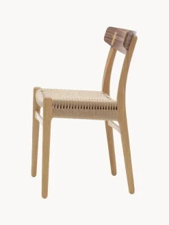 Silla de madera con asiento tejido a mano CH23