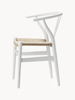 Silla de madera con asiento tejido a mano CH24