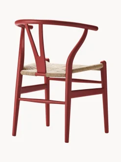 Silla de madera con asiento de tejido Ch24 Wishbone Chair