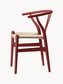 Silla de madera con asiento de tejido Ch24 Wishbone Chair