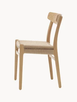Silla de madera con asiento tejido a mano CH23