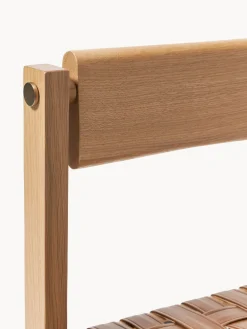Silla de madera con asiento de cuero Liza