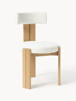 Silla de madera con tapizado bouclé Katya