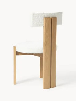 Silla de madera con tapizado bouclé Katya