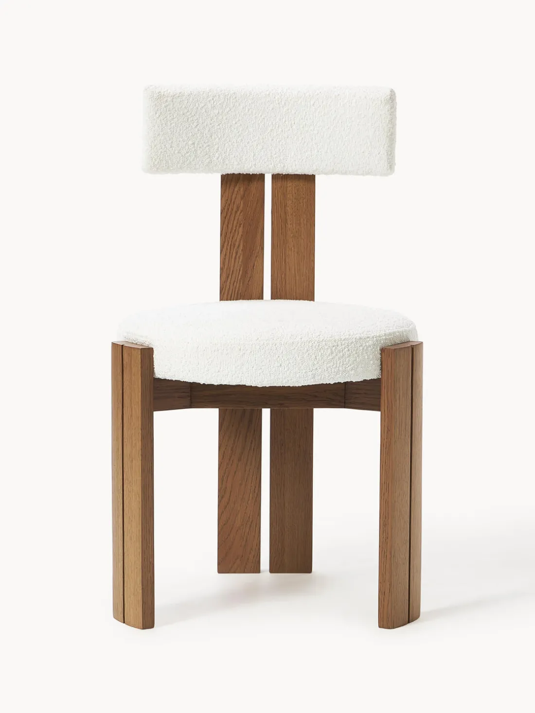 Silla de madera con tapizado bouclé Katya