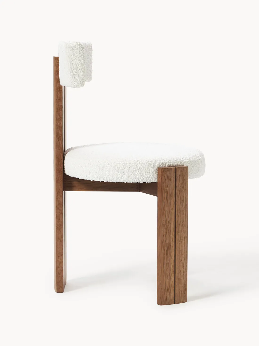 Silla de madera con tapizado bouclé Katya