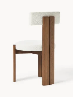 Silla de madera con tapizado bouclé Katya