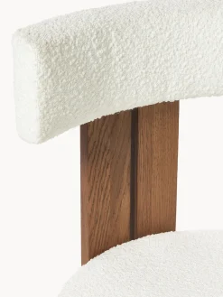 Silla de madera con tapizado bouclé Katya