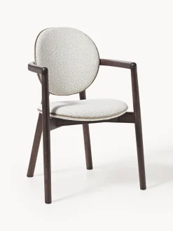 Silla de madera tapizado en tejido bouclé Maia