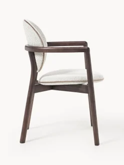 Silla de madera tapizado en tejido bouclé Maia