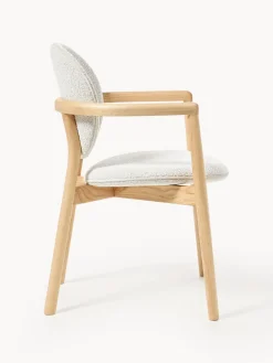 Silla de madera tapizado en tejido bouclé Maia