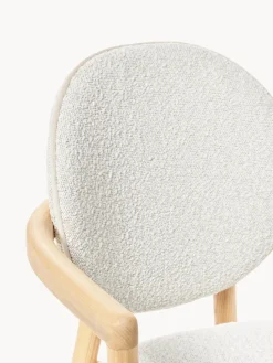 Silla de madera tapizado en tejido bouclé Maia