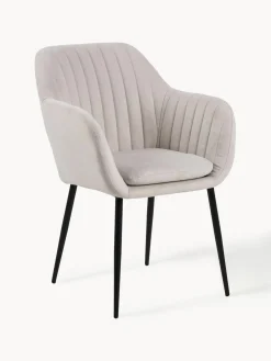 Silla de terciopelo con reposabrazos Emilia