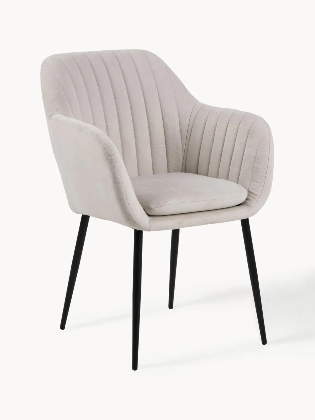 Silla de terciopelo con reposabrazos Emilia