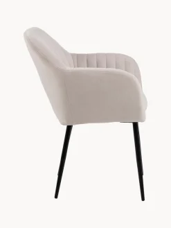 Silla de terciopelo con reposabrazos Emilia