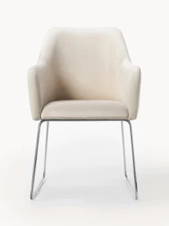 Silla de terciopelo con reposabrazos Isla