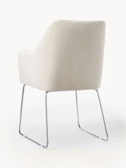 Silla de terciopelo con reposabrazos Isla