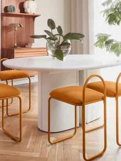 Silla en tejido bouclé Angui