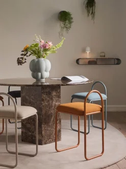 Silla en tejido bouclé Angui