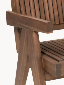 Silla para exterior con reposabrazos de madera de acacia Sissi