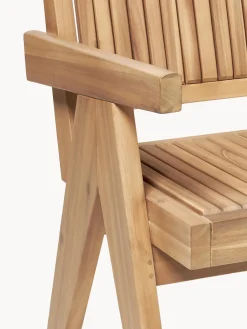 Silla para exterior con reposabrazos de madera de acacia Sissi