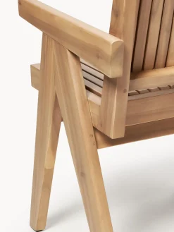 Silla para exterior con reposabrazos de madera de acacia Sissi