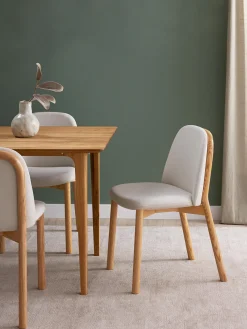 Silla tapizada de madera de fresno Julie