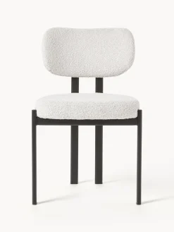 Silla tapizada en tejido bouclé Adrien