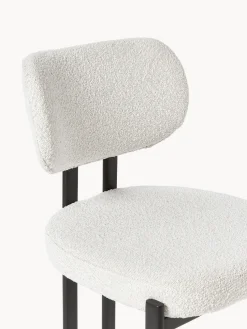 Silla tapizada en tejido bouclé Adrien