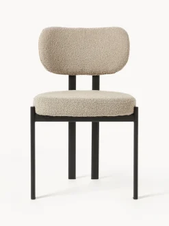 Silla tapizada en tejido bouclé Adrien