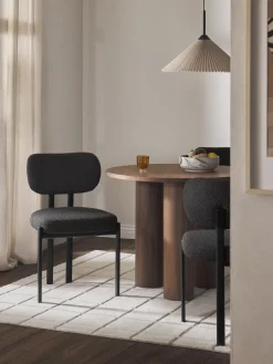 Silla tapizada en tejido bouclé Adrien