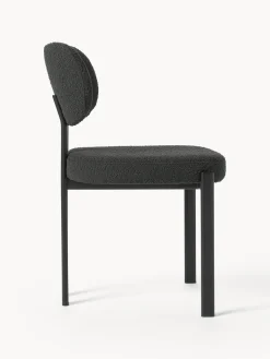 Silla tapizada en tejido bouclé Adrien