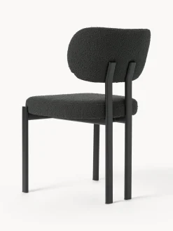 Silla tapizada en tejido bouclé Adrien