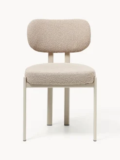 Silla tapizada en tejido bouclé Adrien