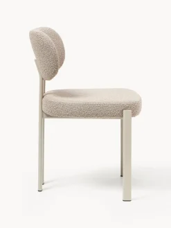 Silla tapizada en tejido bouclé Adrien