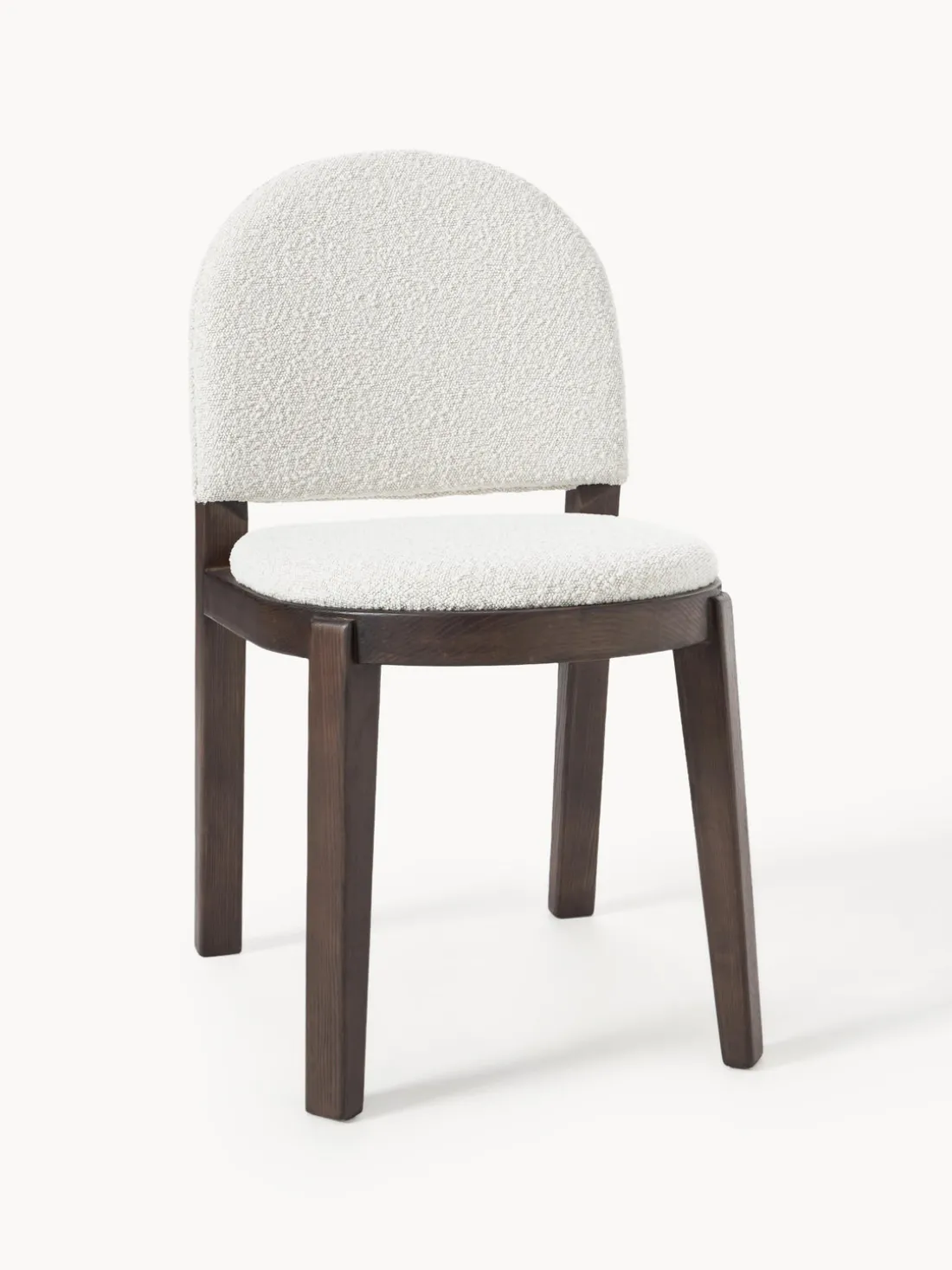 Silla tapizada en tejido bouclé Neelia