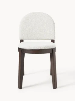 Silla tapizada en tejido bouclé Neelia