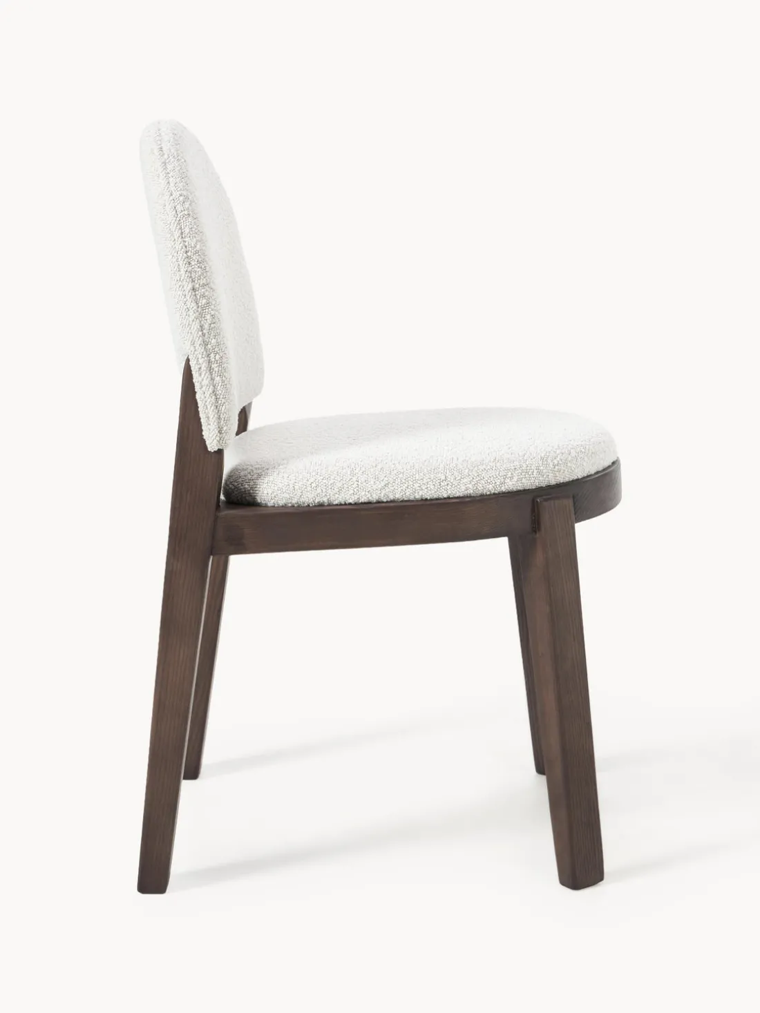 Silla tapizada en tejido bouclé Neelia