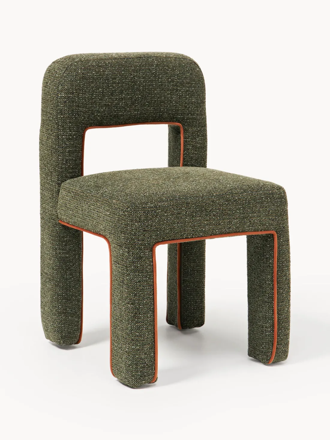 Silla tapizada en tejido bouclé Ana