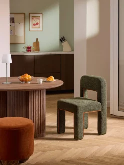 Silla tapizada en tejido bouclé Ana