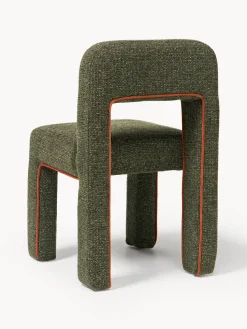 Silla tapizada en tejido bouclé Ana