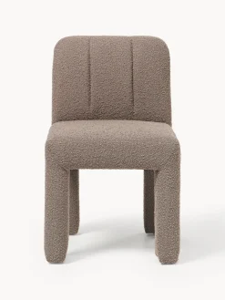 Silla tapizada en tejido bouclé Lukas