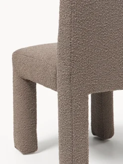 Silla tapizada en tejido bouclé Lukas