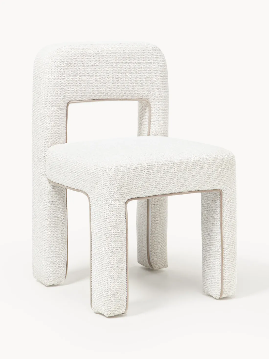 Silla tapizada en tejido bouclé Ana